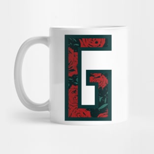 Modern Rose Floral Initial Name Alphabet - Letter G Mug